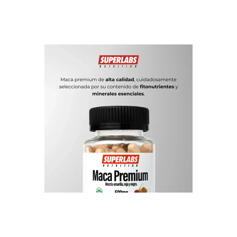 Maca Peruana Premium Superlabs Nutrition 500 Mg - 100 Caps