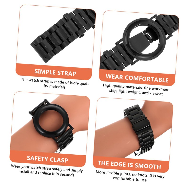 jojofuny Watch Band with Anti-lost Protective Case for Steel Strap