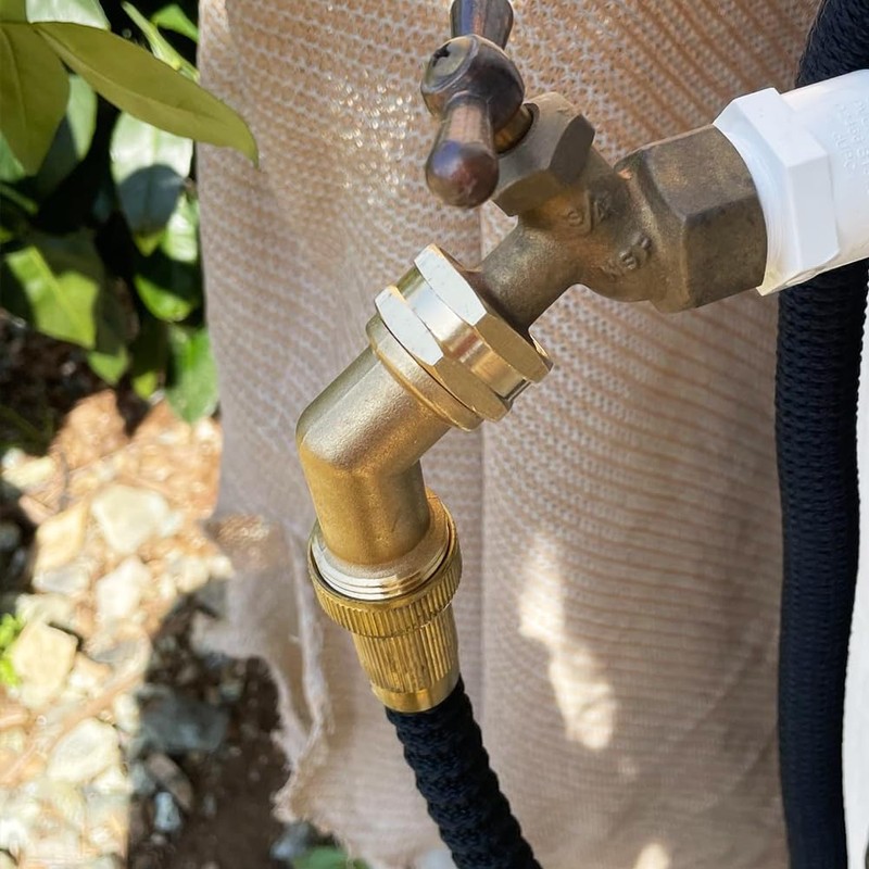 Hooshing 45 Degree Garden Hose Elbow Connector 3/4" GHT Solid