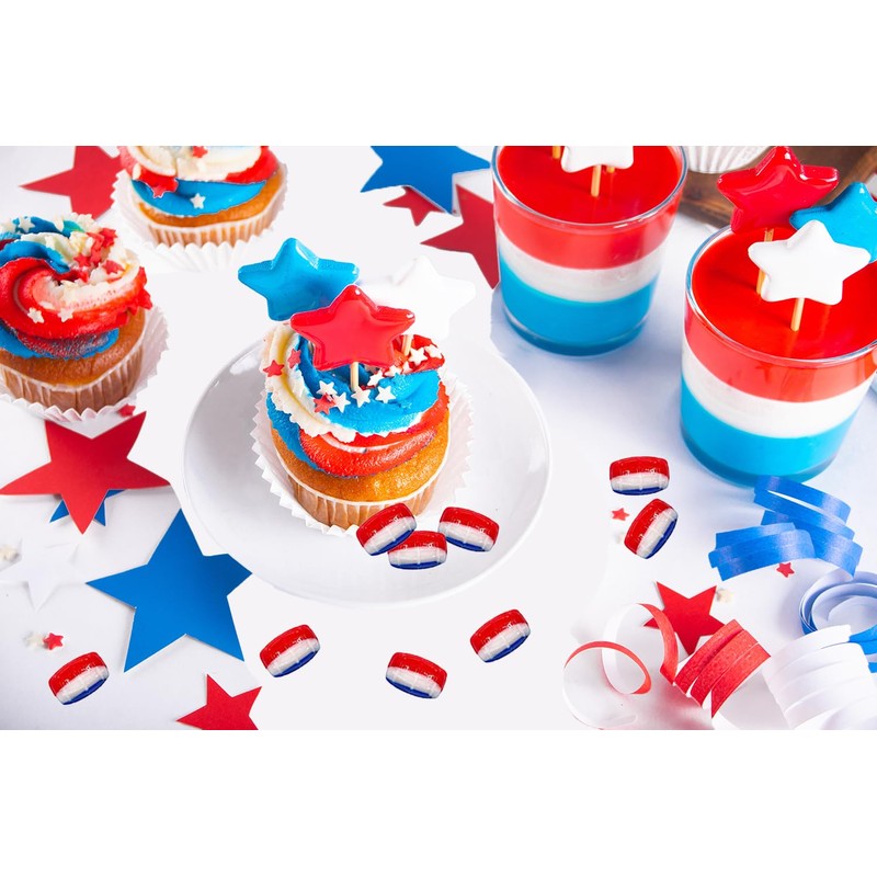 Patriotic USA Cherry Barrels Hard Candy, Kosher Certified, Individually Wrapped,