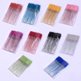 Paifeancodill Mascara Wands Disposable Eyelash, 500 Pcs Mascara Wands Eyelash Brushes, Mascara Eyebrow Brushes Applicator Cosmetic Makeup Cosmetic Brush for Eyelash Extensions Mascara (Crystal)