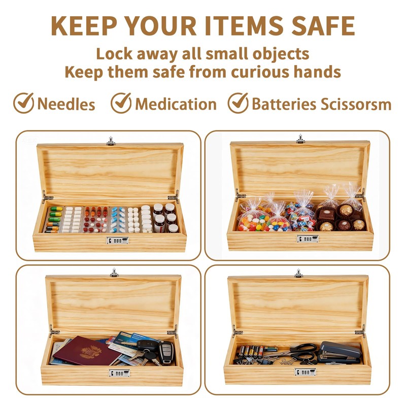 Amcortn Upgraded Knife Box, Knife Lock Box Kitchen Knife Storage