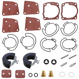 JLM MARINE 2 Pack 438996 Carburetor Rebuild Kit for Johnson Evinrude OMC V4 V6 90 105 115 150 175 HP Outboard Motors 435442 436852 18-7247