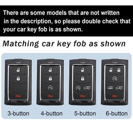 ontto Key Fob Cover Fit for Jeep Grand Cherokee L Grand Cherokee Grand Wagoneer 2021 2022 2023 2024 Car Accessories,Carbon Texture Key Holder 360 Degree Full Protection,Silver