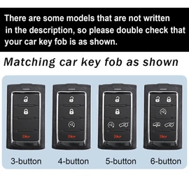 ontto Key Fob Cover Fit for Jeep Grand Cherokee L Grand Cherokee Grand Wagoneer 2021 2022 2023 2024 Car Accessories,Carbon Texture Key Holder 360 Degree Full Protection,Silver