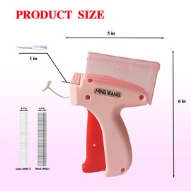 Ming Wang Stitch Gun,Tagging Gun for ClothingTemporary Clothing Fixing and DIY， Comes with 6 Needles,and 1200 Fasteners,Tag Gun-with Storage Box (pink)