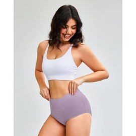 SUNCHIRI Women's High Waist Incontinence Underwear, Washable Reusable Leakproof Period Briefs for Bladder Leak, 5 Pack (Multicolor01, Large)