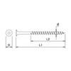 Daidohant 10176652 Square Hole Coarse Thread Screws, (Nominal Diameter D)