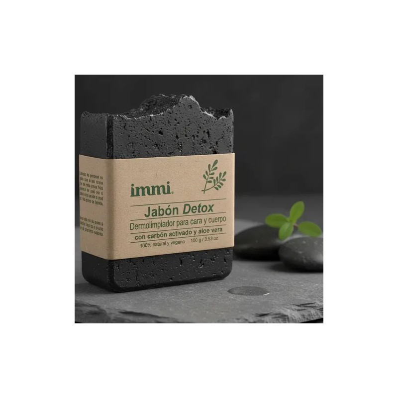 Jabón Immi Detox Carbón Activado 100g Piel Grasa Limpieza Profunda