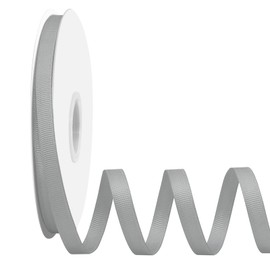 Ribreeze 3/8 inch Silver Grosgrain Ribbon 50 Yards for Gift Wrapping Weddings DIY Floral Decor Sewing & More