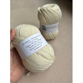 Kondoos Alpaca Yarn Blend Set of 2 skeins, 2-ply Super Soft Yarn for Hand Knitting and Crocheting (2 Skein with ABT. 200 gr / 7,55 Oz)