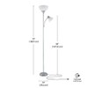 Globe Electric 67134 Delilah Floor Lamp, Silver
