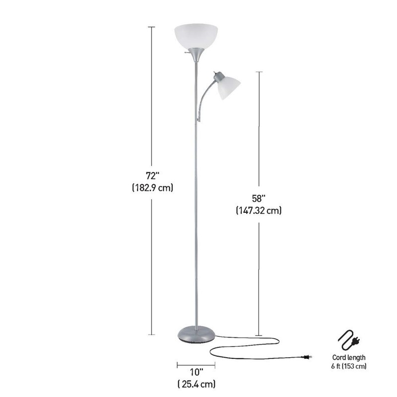 Globe Electric 67134 Delilah Floor Lamp, Silver