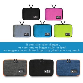 Travel Bag for Cables and Chargers,Space Saving Electronics Accessories Storage Bag,Travel Gadget Organizer Bag for Phone Cable Cords Accessory Products(M, Pink)