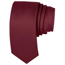 UETLRO Burgandy Ties Solid Pure Color Formal 2.35" (6CM) Slim Neckties Skinny Ties For Men, Burgandy, Medium