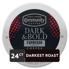 Community Coffee Community Coffee Dark & Bold Espresso Roast 24 Count Coffee Pods, Compatible with Keurig 2.0 K-Cup Brewers, 24 count (Pack of 1)