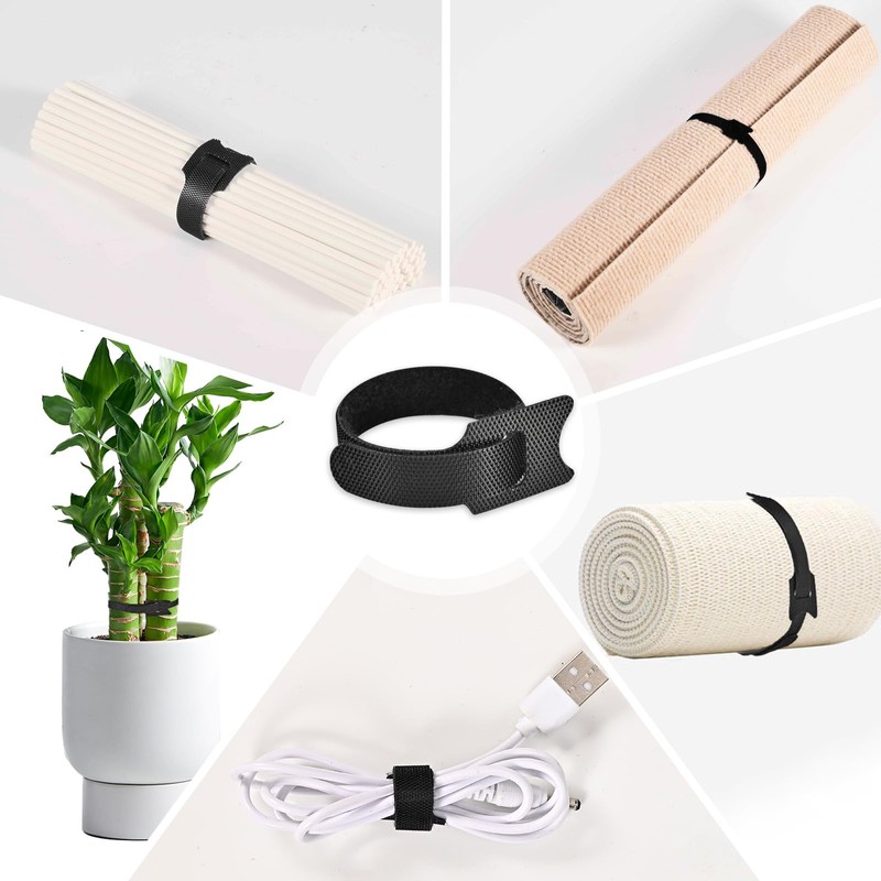 FJSENR 100 Pcs 6-Inch Reusable Hook and Loop Ties: Versatile