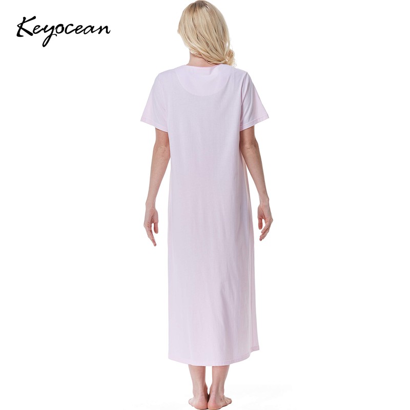 Keyocean Womens Cotton Short Sleeve Nightgown – Soft, Breathable &