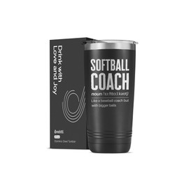 Onebttl Softball Gifts for Coach, Coach Gifts 20oz Stainless Steel Tumbler with Lid and Straw- Black