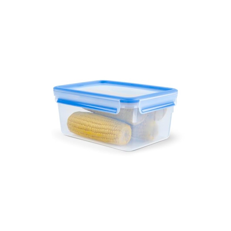 Tefal Master Frischhaltedose für Lebensmittel, rechteckig, transparent/blau, Plastik, transparent/blau, 2.3