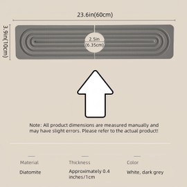 CARMALU Faucet Mat for Kitchen Sink - 24 Inch Long Diatom Mud Water-Absorbing Quick-Drying Sink Protectors for Bathroom Counter Kitchen Sink (Dark grey)