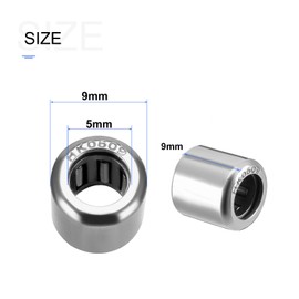 METALLIXITY HK0509 Needle Roller Bearings 5mm ID x 9mm OD x 9mm Height 10 Packs, Chromium Steel Open End Thrust Bearing - for Industrial Machinery and Equipment