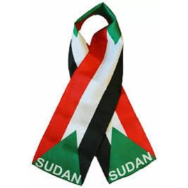 RFCO Sudan Sudanese Country Lightweight Flag Printed Knitted Style Scarf 8"x60"