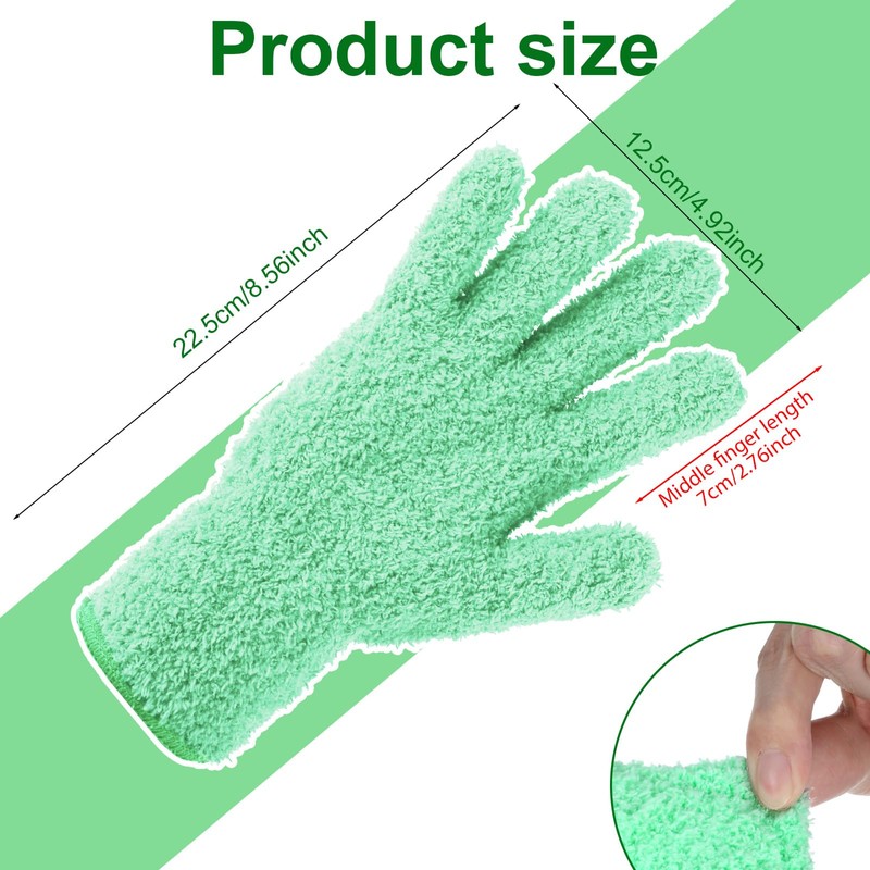 Ymapinc Plant Dusting Gloves, Microfiber Dusters for Cleaning, Green Kitchen