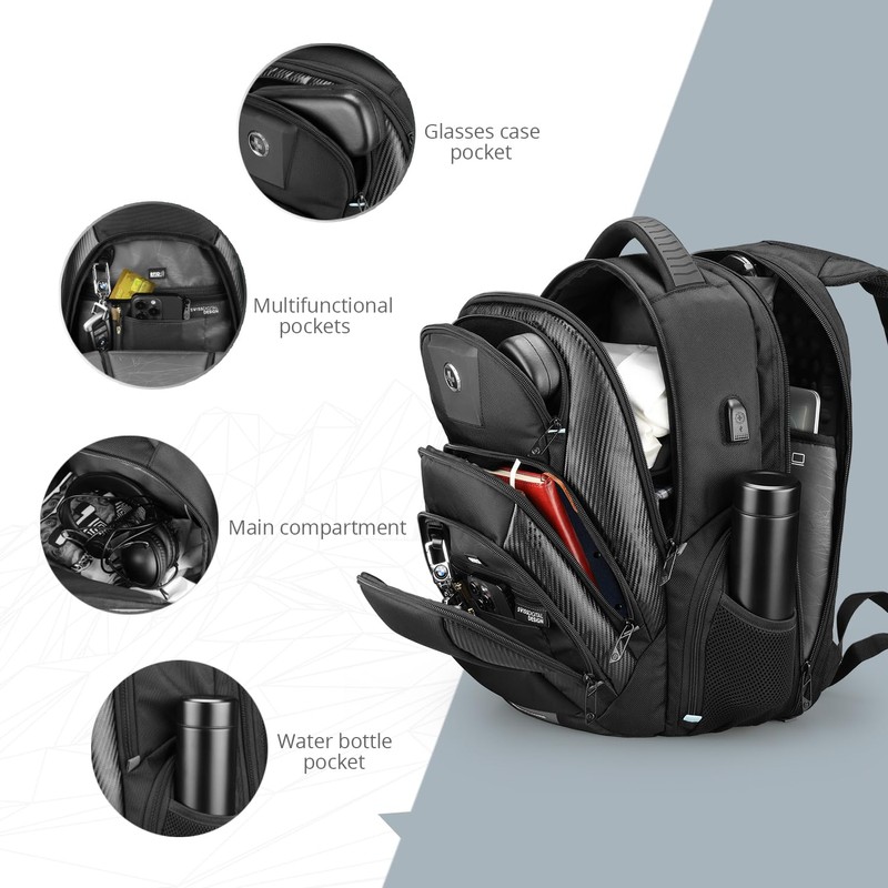 Swissdigital Design Men's 17 Inch Laptop Backpack with Apple Find