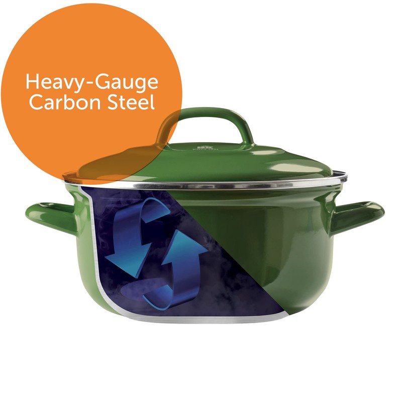 BK Indigo Dutch Heritage Round German Enamelled Casserole with Lid