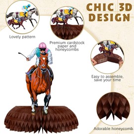 Know me Kentucky Derby Honeycomb Centerpieces Decorations, Horse Racing Talk to Derby Day Table Centerpieces Horse Party Home Decorations