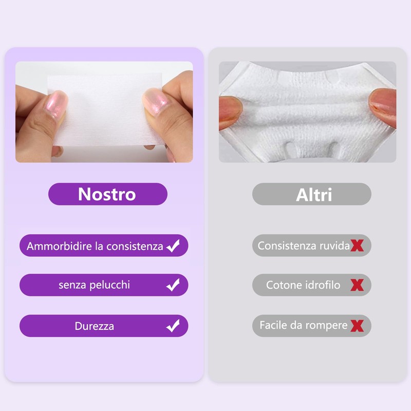 630 Pezzi Pad Unghie per Sgrassare, Dischetti Cotone Senza Pelucchi