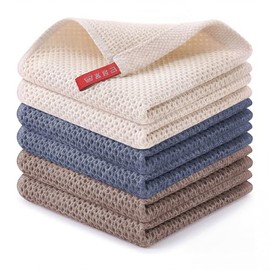 Yanlin 6PCS Trapos de Cocina, 30x30cm, Algodón Toallas de Cocina, Reutilizable, Súper Absorbente, Paño de Limpieza Multiusos, para la Limpieza de Coches, Vajilla, Cristales, Etc (6pcs)