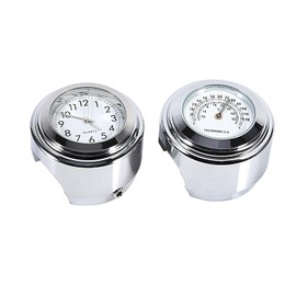 ZJchao Relojes para Moto,Indicadores de Temperatura y Reloj dial 7/8" 1" Motocicleta Manillar Temp