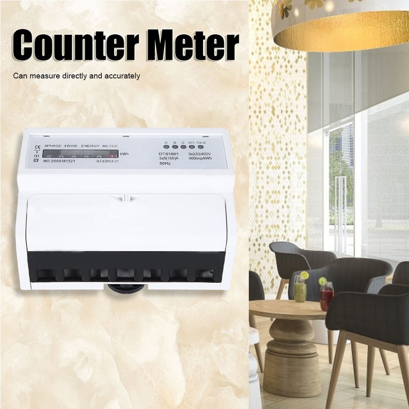 3 Phase 4‑Wire Meter DTS1891 High Accuracy 7P Counter Rail