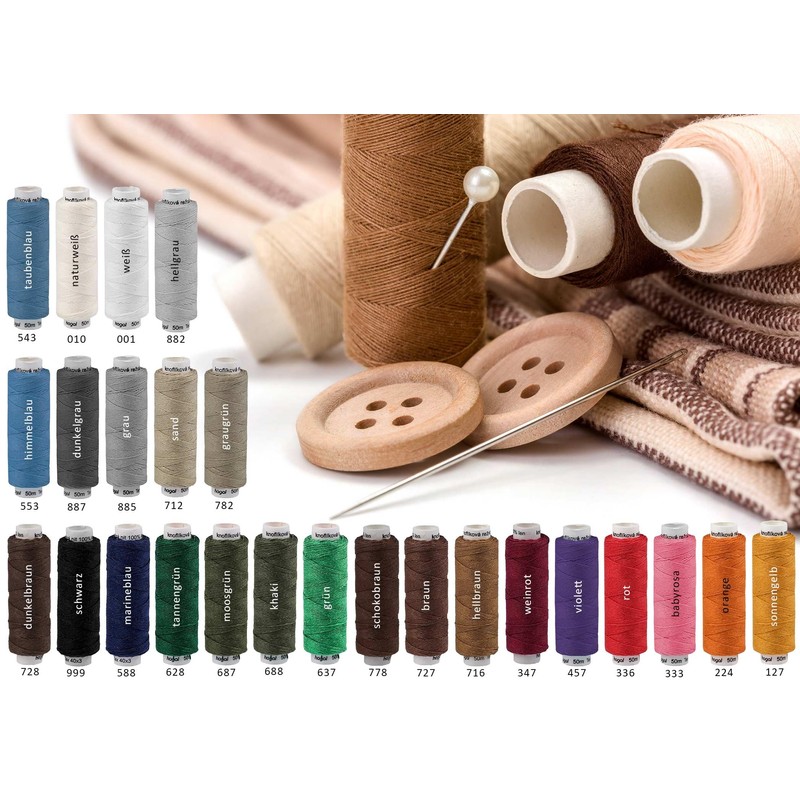 5 x 50 m Linen Thread Flax Sewing Thread Robust