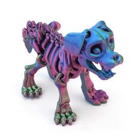 3D Printed Dog, PLA 3D Printed Dog Skeleton Detachable 3D Printed Animals Flexible Fidget Animals for Home Office Decoration Stress Alleviation (Red, Green, Blue)