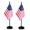 USA Desk Flag Set, 2 Pack American US Table Office