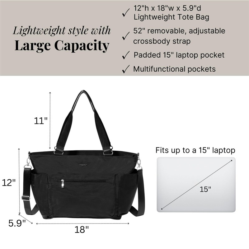 Baggallini Modern Avenue Tote, Black