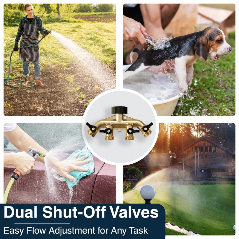 DBR Tech® Garden Hose Splitter 4 Way | Heavy Duty