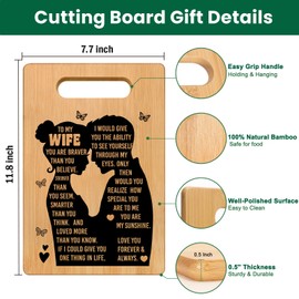 Valentines Day Gift for Wife from Husband, Wedding Anniversary Romantic Gifts for Her, Birthday Gifts for Wife, Christmas Valentine's Day Mothers Day Gifts for Wife -Wife Cutting Board Gift