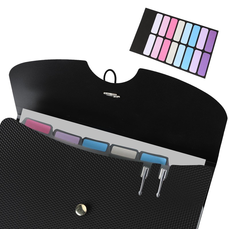DoocliB Expanding File A4, Portable Document Folder with 7 Compartments,