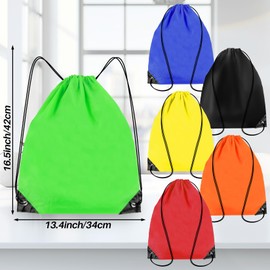 MAQIHAN 6PCS drawstring backpack - drawstring bags gym drawstring bags string backpack draw string back bag cinch bags drawstring for gym sports storage travel Camp, Sturdy and Durable