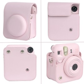 256 Pockets Mini Photo Album with Camera Case for Instax Mini 12 Camera (Pink)