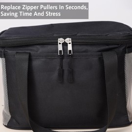 Zipper Puller, 8 Pcs Zipper Mental Pulls and 4 Pcs Zip Tags Cord Pulls, Zipper Pull Tags, Zipper Pull Replacement, Zipper Extension for Backpack, Sportswear, Luggage, Suitcases,