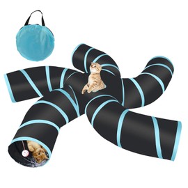 Homtone Cat Tunnel 5-Way Cat Toy Cat Tunnel Foldable Cat Tunnel for Indoor and Outdoor Use, Large Polyester Pet Play Tunnel Tube for Cats, Puppies, Rabbits