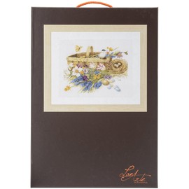 Vervaco LanArte Spring Flowers on Cotton Counted Cross Stitch Kit, 15.5" by 12.5"