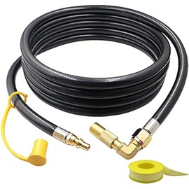 8FT Propane Quick Connect Hose RV to Grill, Propane Elbow Adapter with Extension Hose For Blackstone 17" and 22" Griddle, Camp Chef Stove, Portable Fire Pit