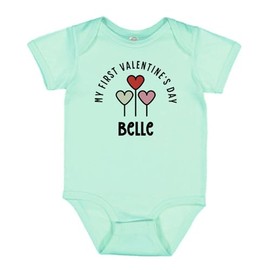 TATY Kids My First Valentine's Day Belle Baby Infant One Piece Bodysuit 18 Months Chill Blue