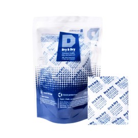 Dry & Dry 100 Gram [5 Packets] Premium Pure & Safe Silica Gel Desiccant Packets Dehumidifier - Rechargeable Fabric Silica Packets for Moisture